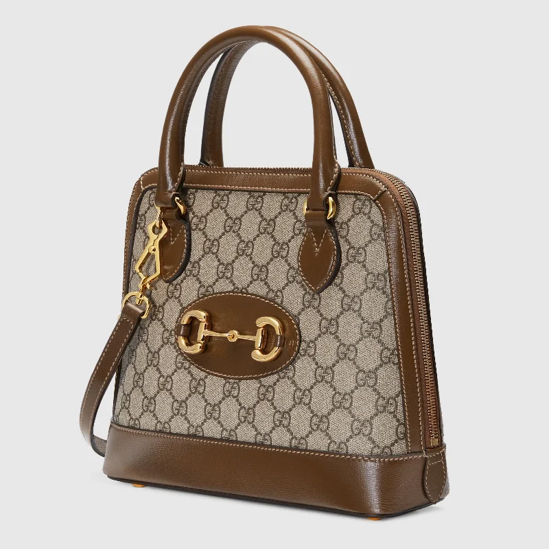 Gucci Marmont bags for women with a contrast - colored interiorGucci 1955 Horsebit Small Top Handle Bag GG Supreme