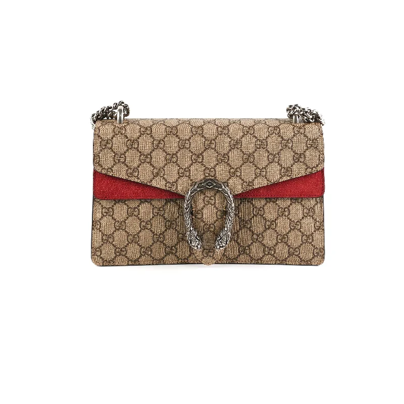 Women Gucci bags with a snap - button closure and a decorative charmGucci Small Dionysus Shoulder Bag Red