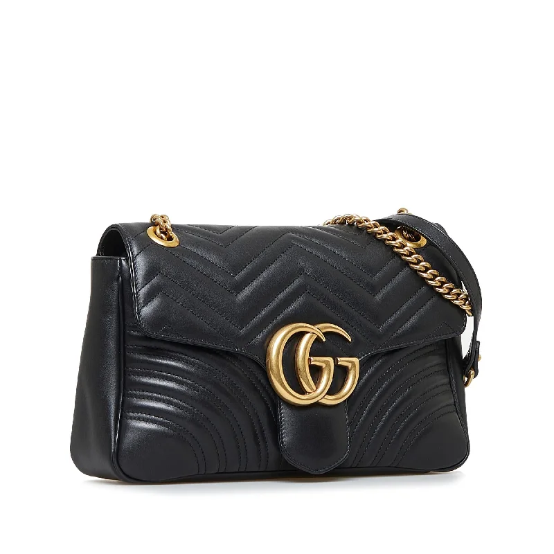 Women Gucci bags with a zippered interior pocketGucci Medium GG Marmont Crossbody (SHG-A8Ntcs)