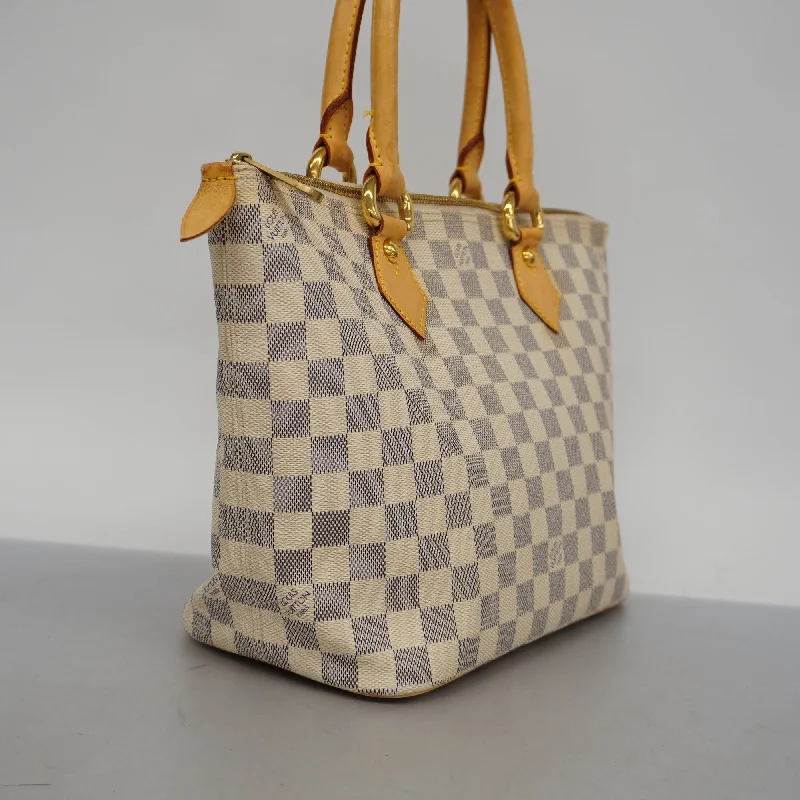 Louis Vuitton bags with a front - flap pocket for quick - access itemsLouis VuittonAuth  Damier Azur Saleya PM N51186 Women's Tote Bag