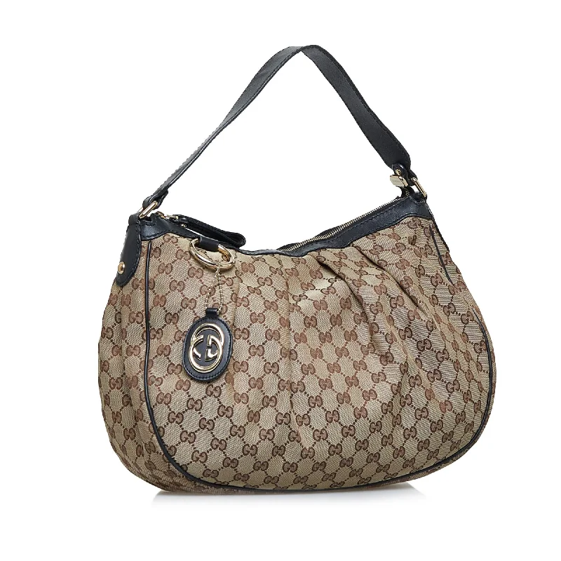 Gucci Marmont bags for women with a contrast - colored interiorGucci GG Canvas Sukey Hobo (SHG-tsariF)