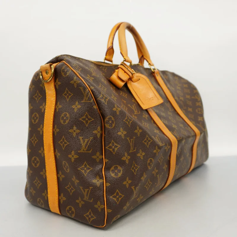 Louis Vuitton bags with a front - zip pocket for small items like keysLouis VuittonAuth  Monogram Keepol Bandolier 50 M41416 Unisex Boston Bag