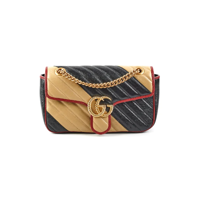 Gucci handbags for women with a patent - leather finishGucci Marmont Small Two Toned