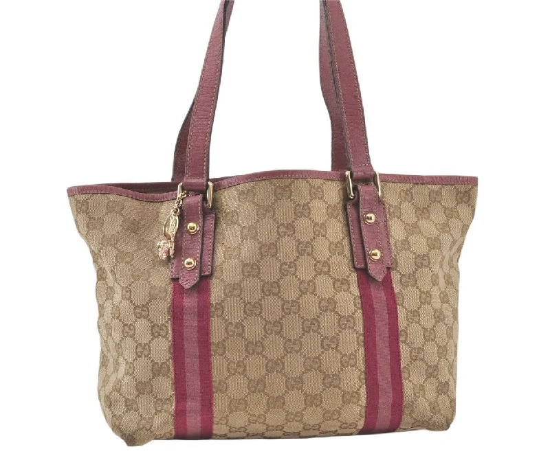 Ladies Gucci Dionysus bags with a detachable shoulder strapAuthentic GUCCI Sherry Line Tote Bag GG Canvas Leather 137396 Beige 7044K