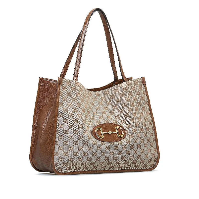 Gucci Marmont bags for women with a contrast - colored interiorGucci GG Canvas Horsebit 1955 (SHG-efXOqF)