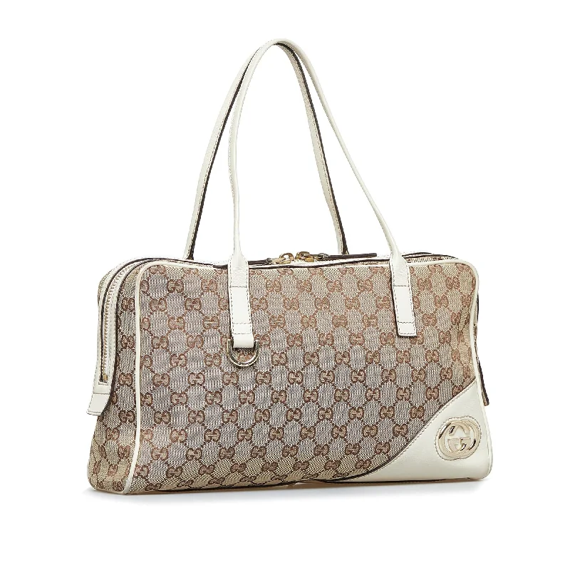 Women Gucci bags with a detachable mirror insideGucci GG Canvas New Britt Shoulder Bag (SHG-hM6eqO)