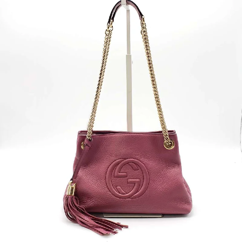 Women Gucci Sylvie bags with a leather - wrapped handleGucci Soho Small on Chain Shoulder Bag