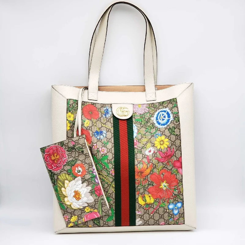 Gucci tote bags for women with a printed Gucci logoGucci GG Ophidia Flora Large Tote Bag Brand New