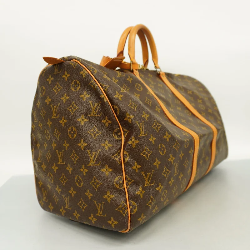 Louis Vuitton bags with a snap - button closure and a decorative charm for styleLouis VuittonAuth  Monogram Keepol 55 M41424 Boston Bag