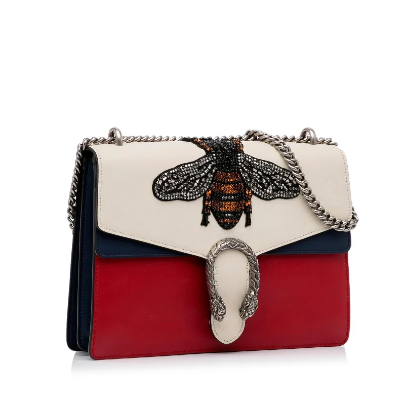 Gucci tote bags for women with a water - resistant coatingGucci Medium Embellished Bee Dionysus Shoulder Bag (SHG-VKbgfx)