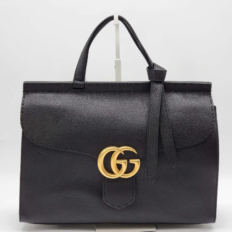 Women Gucci Sylvie bags with a crystal - embellished web stripeGucci GG Marmont Large Top Handle Black Brand New