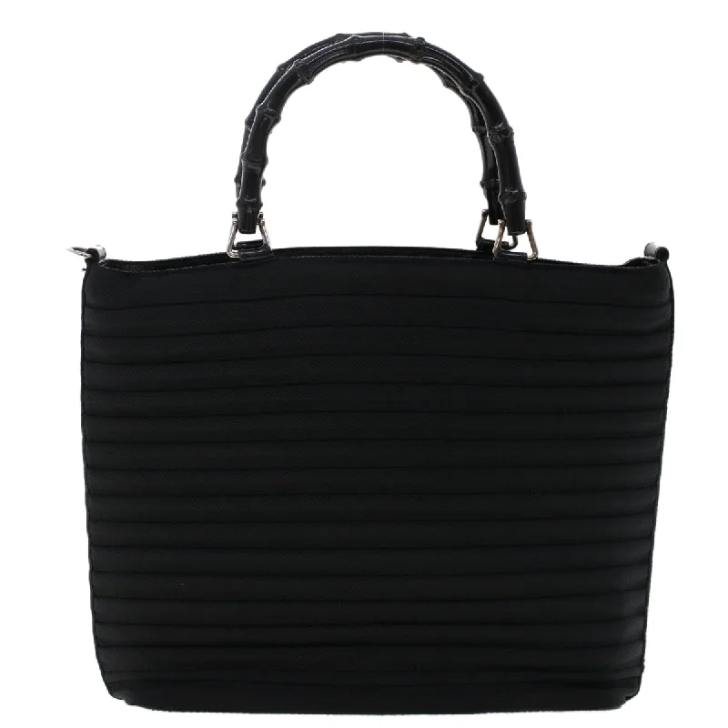 Gucci tote bags for women with a double - handle designGucci Bamboo Shoulder Bag Nylon Black 00017050588  ep982