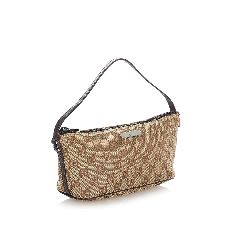 Gucci Marmont bags for women with gold - toned hardwareGucci GG Canvas Boat Baguette (22815)