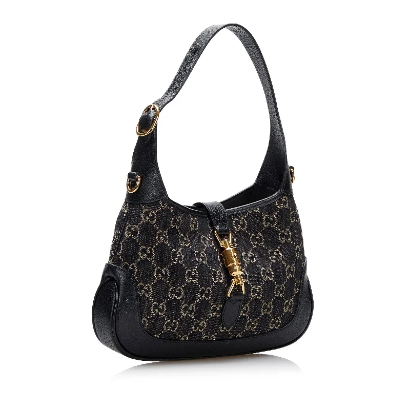 Women Gucci bags with a zip - around closure for securityGucci Small GG Denim Jackie 1961 (SHG-HFk2d4)