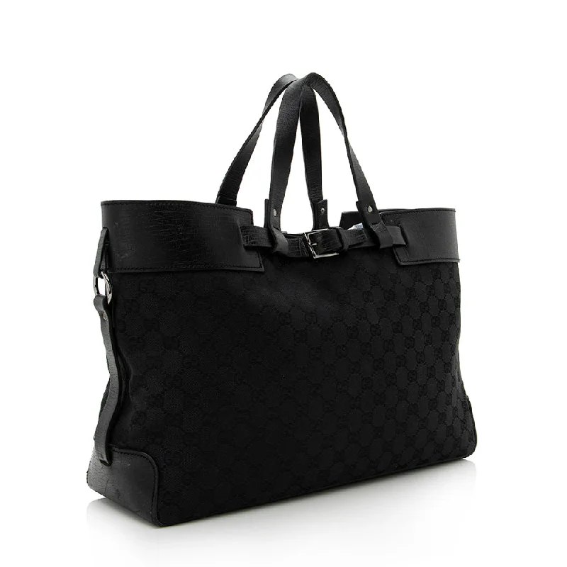 Women Gucci Sylvie bags with a detachable ribbon detailGucci GG Canvas Belted Tote - FINAL SALE (16091)