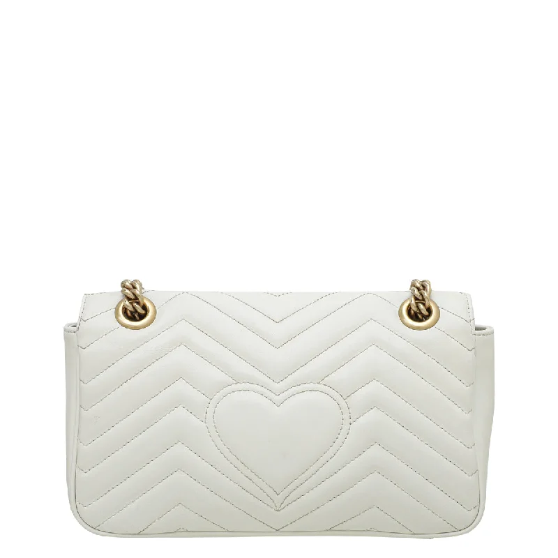 Ladies Gucci Dionysus bags with a detachable shoulder strapGucci White GG Marmont Small Flap Bag