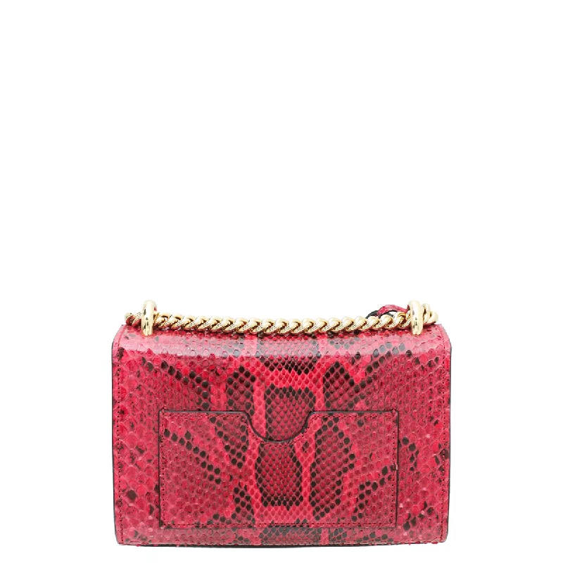 Women Gucci tote bags in GG Supreme canvas for a branded feelGucci Red Python Padlock Small Shoulder Bag