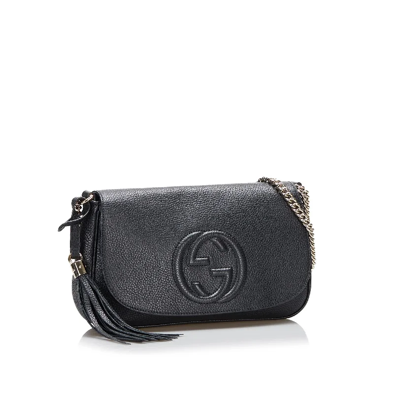 Ladies Gucci handbags with a detachable coin purse insideGucci Soho Flap Crossbody (SHG-UVI074)