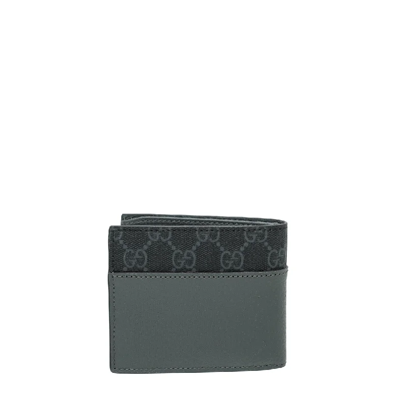 Women Gucci bags with a detachable mobile phone holderGucci Dark Grey Cut-Out Interlocking G Wallet