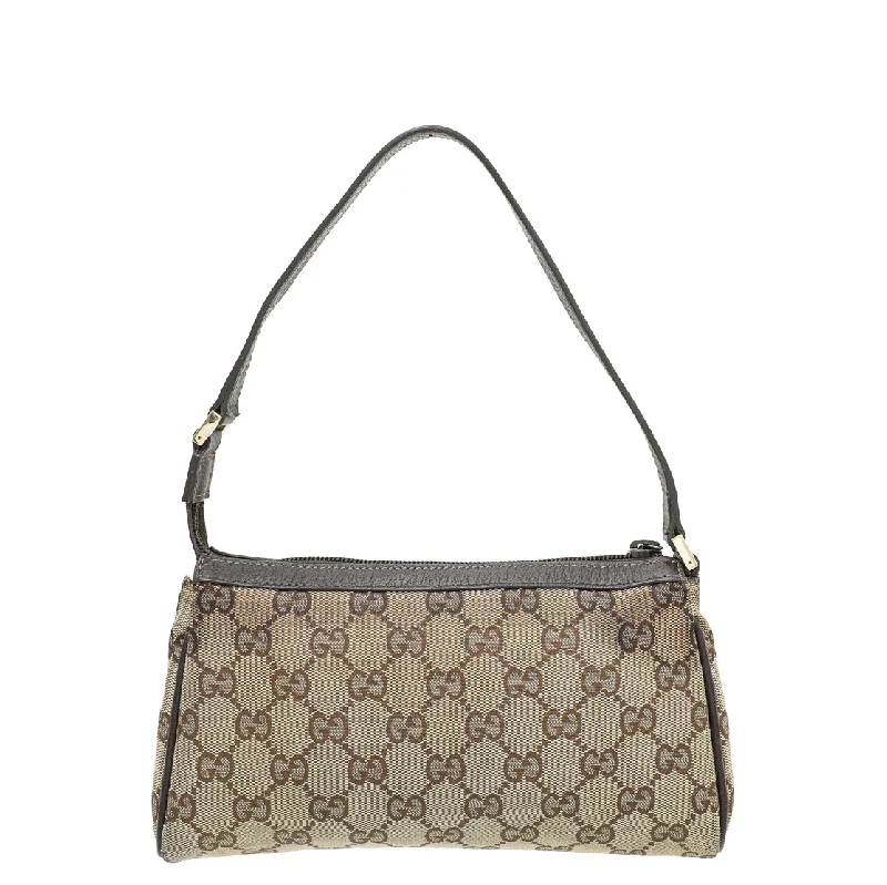 Women Gucci crossbody bags with a woven leather strapGucci Bicolor GG D Ring Cosmetic Case