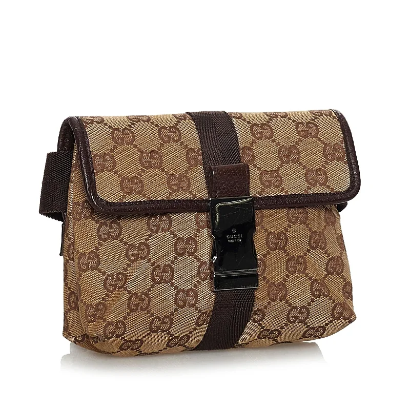 Gucci Marmont bags for women with a contrast - colored interiorGucci GG Canvas Belt Bag (29731)