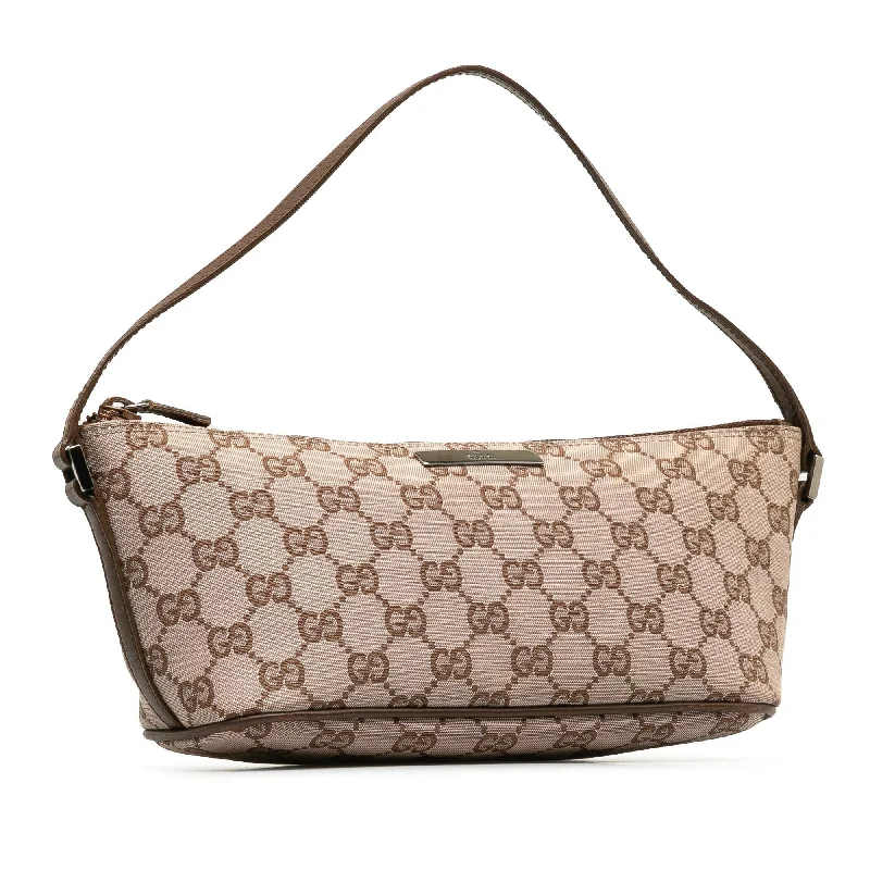 Women Gucci bags with a front - flap pocket for quick - access itemsGucci GG Canvas Boat (j896jl)