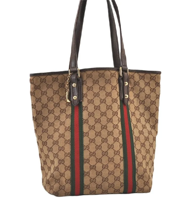 Ladies Gucci Dionysus bags in a pastel colorAuthentic GUCCI Web Sherry Line Tote Bag GG Canvas Leather 162899 Brown 0743K