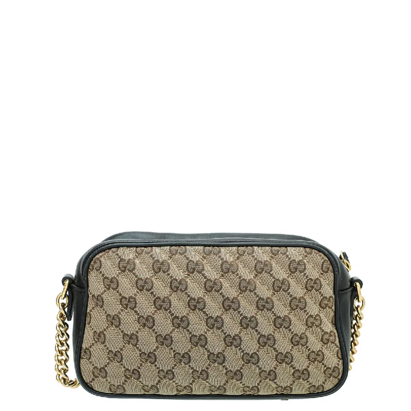 Women Gucci Sylvie bags with a leather - wrapped handleGucci Bicolor GG Marmont Camera Small Bag