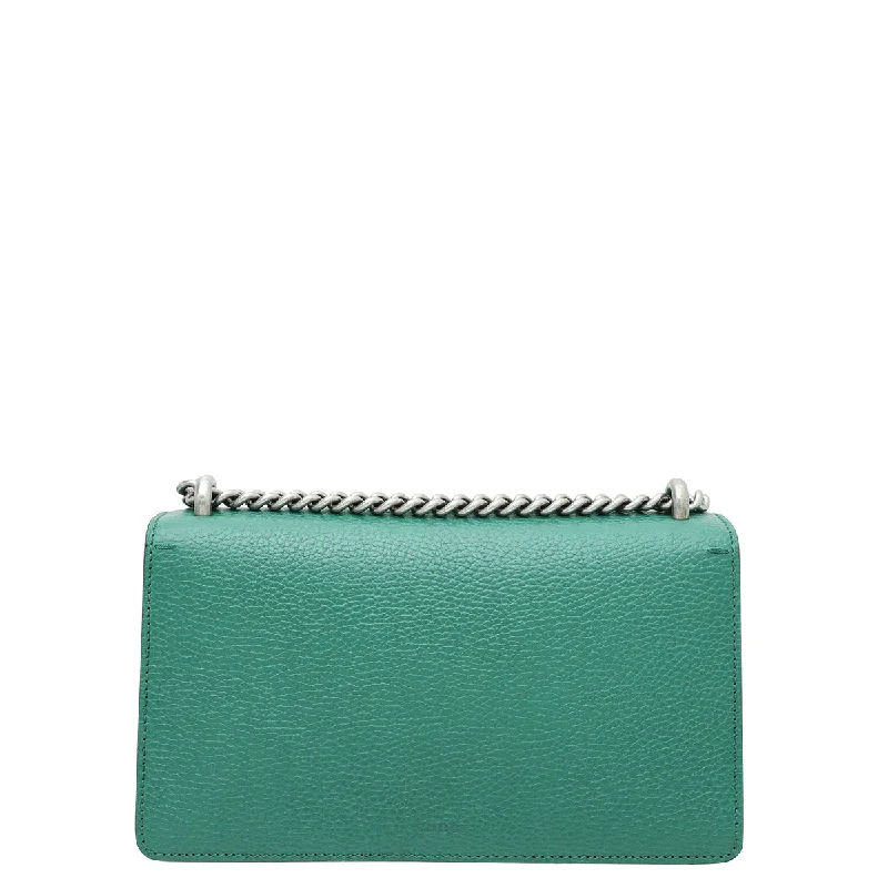 Women Gucci bags with a front - zip pocket for small itemsGucci Green Dionysus Small Flap Bag