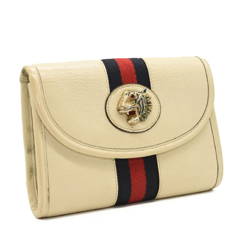 Ladies Gucci shoulder bags with a wide - width strapGUCCI Textured Calfskin Web Mini Rajah Slim Flap Shoulder Bag Mystic White