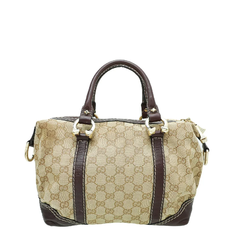 Ladies Gucci Dionysus bags in a pastel colorGucci Bicolor GG Equestrian Horseshoe Bowler Bag