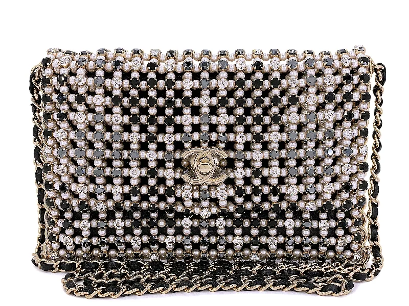 Chanel Small Crossbody Bag for TravelChanel 2021 Evening Gold Pearls Crystal Flap Bag YTR