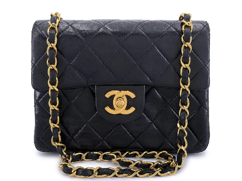 Chanel Vintage Inspired Handbag for Retro LoversChanel 1990 Vintage Black Square Mini Flap Bag 24k GHW Lambskin Y3G