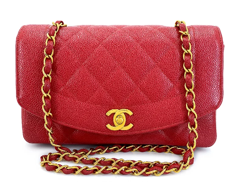 Chanel Lightweight Handbag for Daily ErrandsChanel 1994 Vintage Red Caviar Small Diana Flap Bag 24k GHW YRN