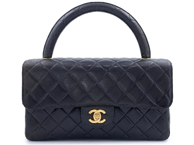 Chanel Quilted Leather Shoulder Bag for FashionistasChanel 1996 Vintage Black Kelly Flap Bag "Mommy" 24k GHW KGI