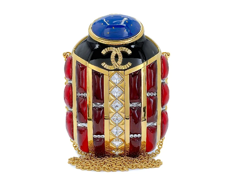 Chanel Colorful Handbag for Spring OutfitsChanel 19A Egypt Paris-New York Scarab Minaudière Evening Clutch Bag 3XY