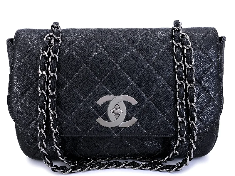 Chanel New Arrival Handbag with Gold HardwareChanel 2001 Vintage Black Caviar Curved Jumbo Classic Flap Bag RHW H6W