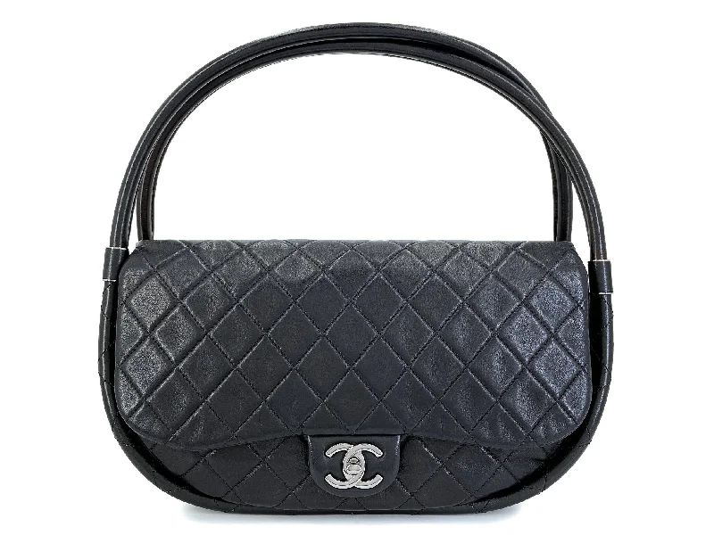 Chanel All - Match Handbag for Versatile StylingChanel 2013 Black Medium Hula Hoop Flap Bag SHW F7T