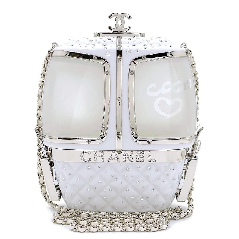 Chanel Chain Strap Handbag for Everyday UseChanel 2019 Gondola Minaudière Evening in the Mountain Clutch Bag White GVR