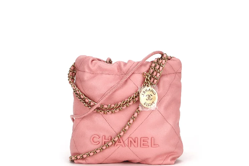 Chanel Colorful Handbag for Spring OutfitsCHANEL 22 MINI (N89Pxxxx) SOFT PINK CAVIAR LEATHER GOLD HARDWARE, WITH DUST COVER & BOX