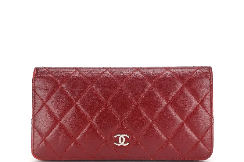 Chanel Black Handbag for Business MeetingsCHANEL BIFOLD WALLET (1679xxxx) RED LAMBSKIN SILVER HARDWARE, WITH CARD & BOX