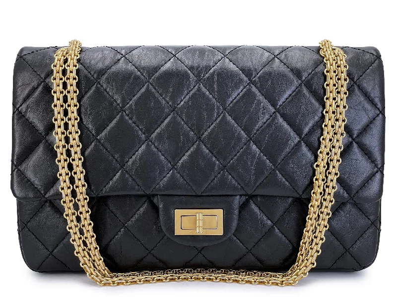 Chanel All - Match Handbag for Versatile StylingChanel Black Aged Calfskin Reissue Large 227 2.55 Flap Bag GHW 2N9