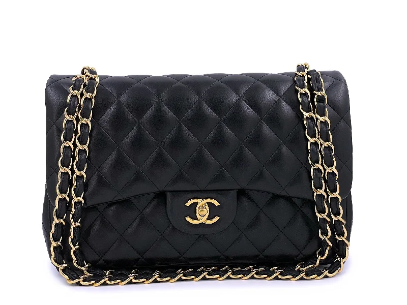 Chanel Small Crossbody Bag for TravelChanel Black Jumbo Classic Double Flap Bag GHW Lambskin PU9