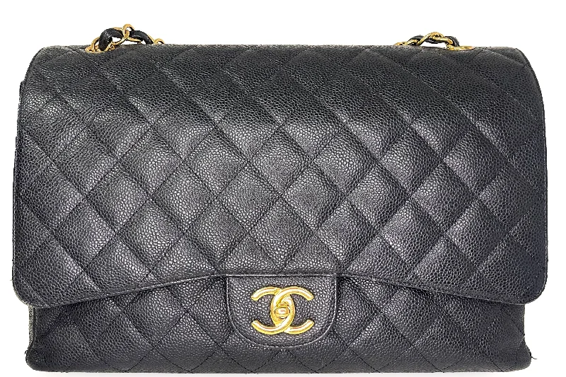 Chanel Lightweight Handbag for Daily ErrandsCHANEL CLASSIC FLAP MAXI FLAP (1534xxxx) BLACK CAVIAR GOLD CHAIN, WITH CARD & DUST COVER