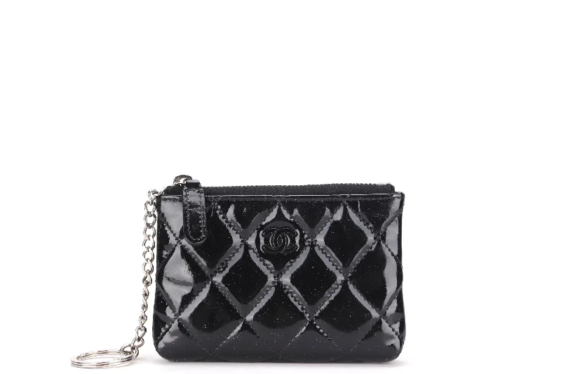 Chanel Classic Flap Bag for Evening PartyCHANEL COIN CASE (1713xxxx) BLACK PATENT LEATHER, NO CARD & DUST COVER