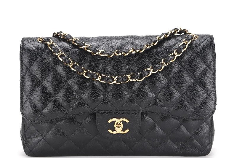 Chanel Colorful Handbag for Spring OutfitsCHANEL DOUBLE FLAP BAG (1980xxxx) JUMBO BLACK CAVIAR LEATHER GOLD HARDWARE, NO CARD & DUST COVER