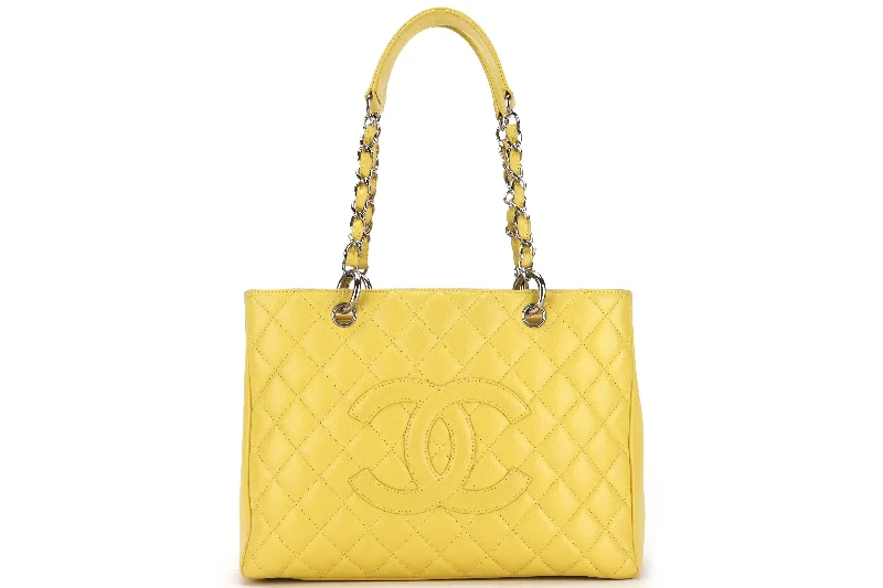 Chanel Classic Flap Bag for Evening PartyCHANEL GST (1318xxxx) YELLOW CAVIAR LEATHER SILVER HARDWARE, WITH CARD & DUST COVER