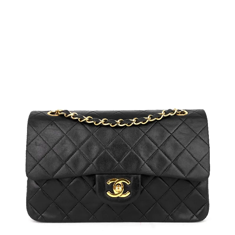 Chanel Handbag with Adjustable Strap for ComfortDouble Flap Quilted Lambskin Leather Bag