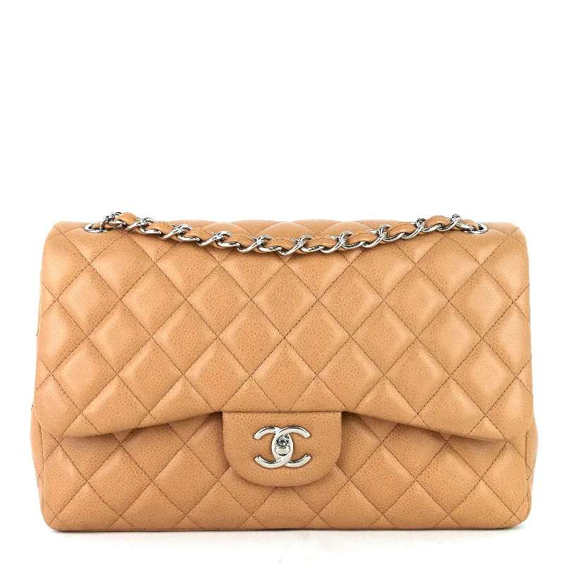 Chanel Classic Flap Bag for Evening PartyDouble Flap Quilted Caviar Leather Bag