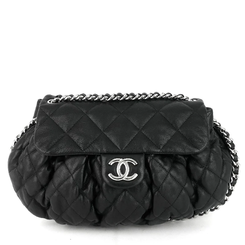 Chanel Quilted Leather Shoulder Bag for FashionistasChain Around Large Lambskin Leather Flap Bag